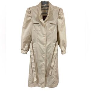 Vintage 80s J.Gallery Trench coat with puff shoulders